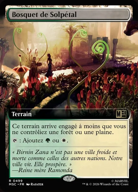 Bosquet de Solpétal, carte Magic MSC 499 — extension Marvel Super Heroes Commander