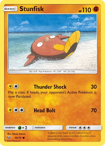 Stunfisk, Pokémon card SLG 46 — Shining Legends set