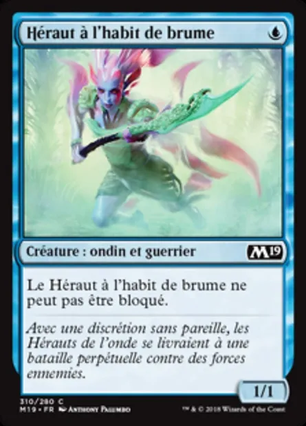 Héraut à l'habit de brume, carte Magic M19 310 — extension Core Set 2019