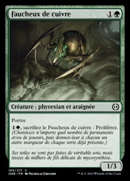 Faucheux de cuivre, carte Magic ONE 165 — extension Tous Phyrexians