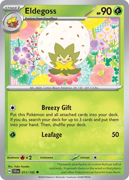 Eldegoss, Pokémon card SCR 011 — Stellar Crown set