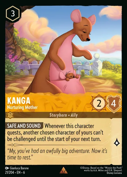 Kanga - Nurturing Mother, Disney Lorcana card CH6-021 — Azurite Sea set
