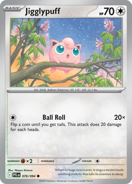 Jigglypuff, Pokémon card PFL 076 — Phantasmal Flames set