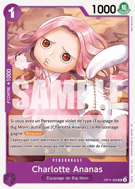 Charlotte Ananas, carte One Piece OP11-065 — extension DES POINGS VIFS COMME L'ÉCLAIR