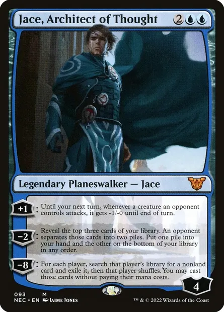 Jace, Architect of Thought, Magic card NEC 93 — Neon Dynasty Commander set