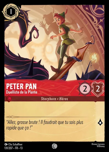 Peter Pan - Duelliste de la Plante, carte Disney Lorcana CH13-131 — extension Invasion Epineuse!