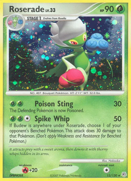 Roserade, carte Pokémon DP 13 — extension Diamant & Perle