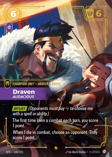 Draven, carte Riftbound SFD 148 — extension Spiritforged