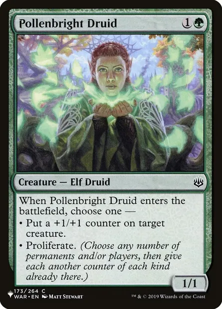 Pollenbright Druid, Magic card PLST WAR-173 — The List set