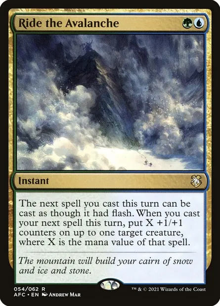 Ride the Avalanche, Magic card AFC 54 — Forgotten Realms Commander set