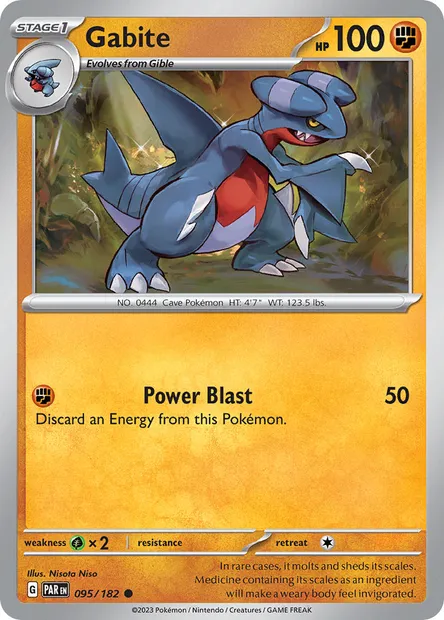 Gabite, Pokémon card PAR 095 — Paradox Rift set