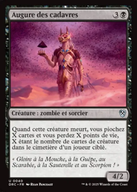 Augure des cadavres, carte Magic DRC 40 — extension Aetherdrift Commander