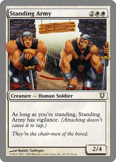 Standing Army, carte Magic UNH 20 — extension Unhinged