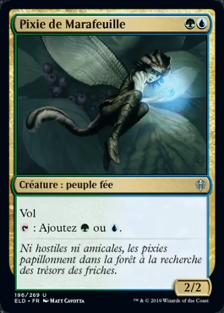 Pixie de Marafeuille, carte Magic ELD 196 — extension Throne of Eldraine