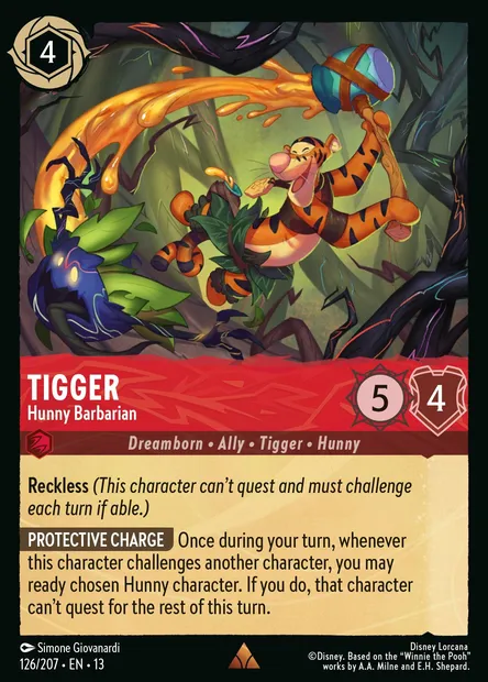 Tigger - Hunny Barbarian, Disney Lorcana card CH13-126 — Attack of the Vine! set