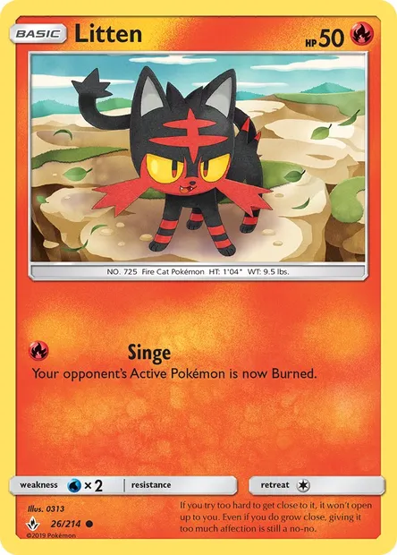 Litten, Pokémon card UNB 26 — Unbroken Bonds set