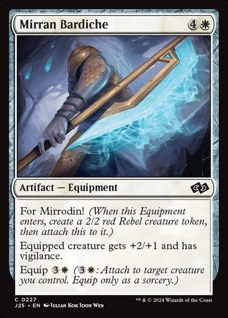 Mirran Bardiche, Magic card J25 227 — Foundations Jumpstart set
