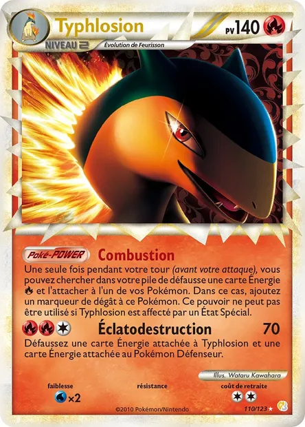 Typhlosion, carte Pokémon HS 110 — extension HeartGold SoulSilver