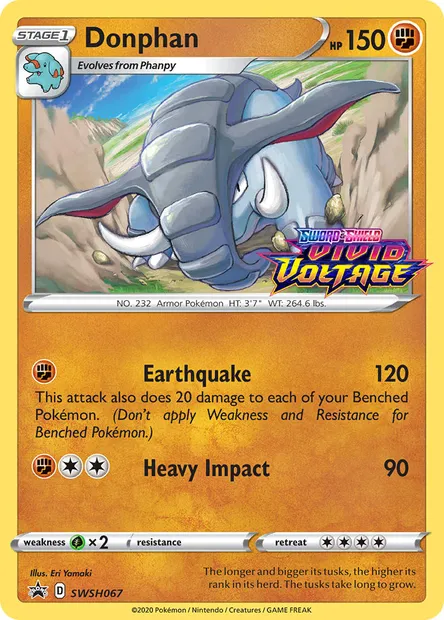 Donphan, Pokémon card SWSH 067 — SWSH Black Star Promos set