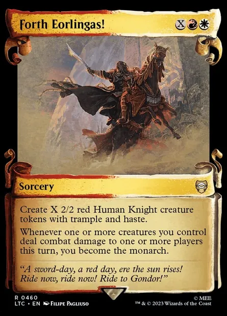 Forth Eorlingas!, Magic card LTC 460 — Tales of Middle-earth Commander set