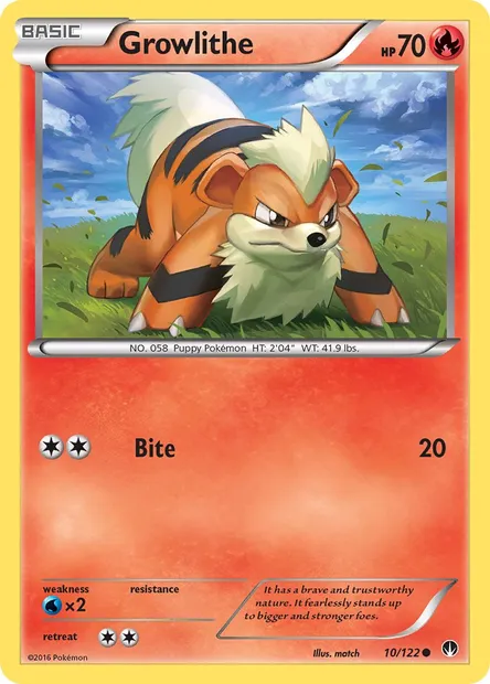 Growlithe, Pokémon card BKP 10 — BREAKpoint set