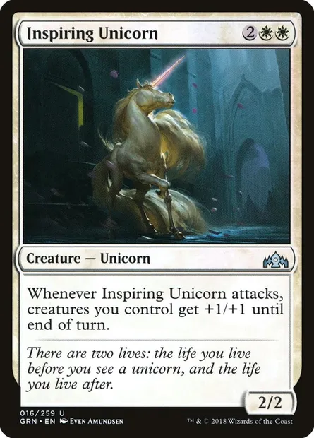 Inspiring Unicorn, Magic card GRN 16 — Guilds of Ravnica set