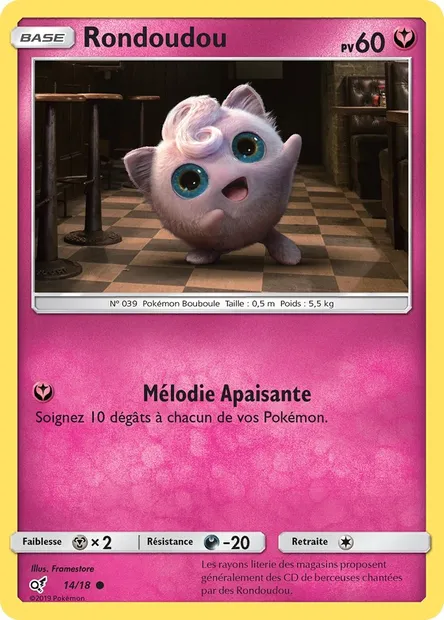 Rondoudou, carte Pokémon DET 14 — extension Détective Pikachu