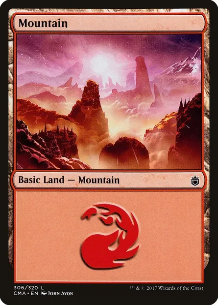 Mountain, Magic card CMA 306 — Commander Anthology set