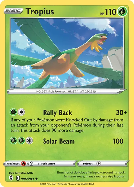 Tropius, Pokémon card EVS 6 — Evolving Skies set