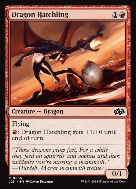 Dragon Hatchling, Magic card J25 536 — Foundations Jumpstart set