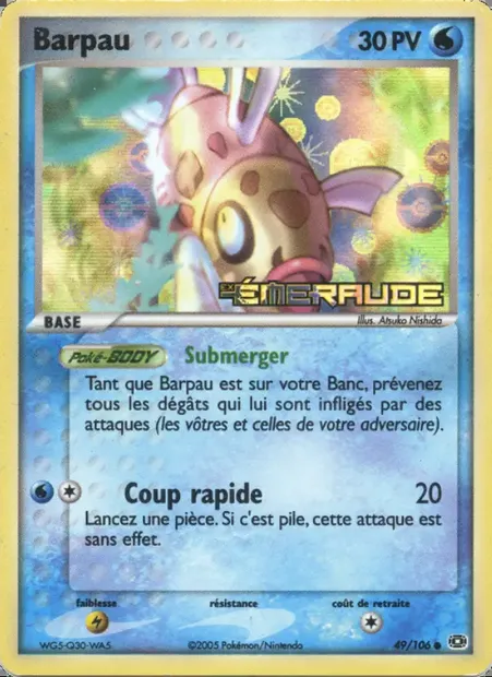 Barpau, carte Pokémon EM 49 — extension EX Émeraude