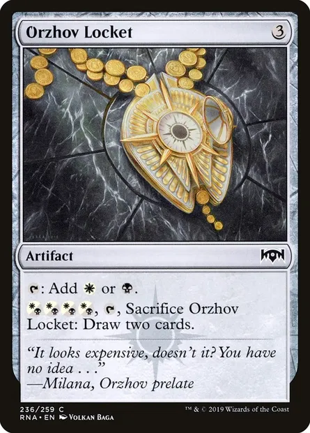 Orzhov Locket, Magic card RNA 236 — Ravnica Allegiance set