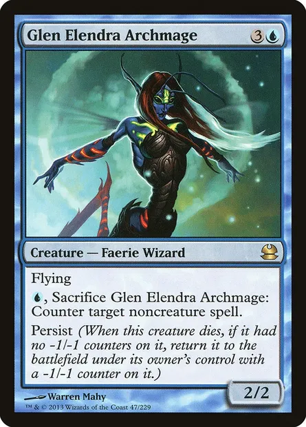 Glen Elendra Archmage, Magic card MMA 47 — Modern Masters set