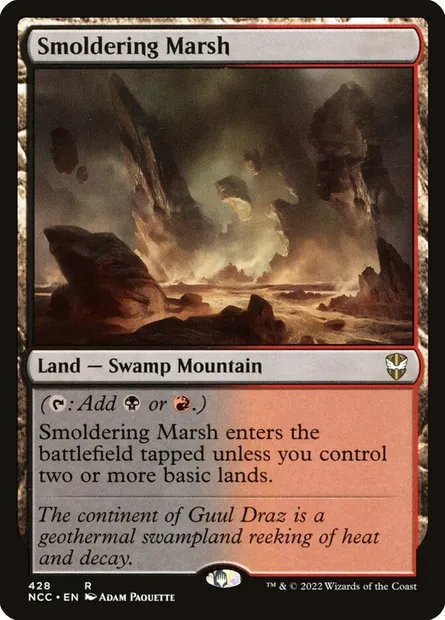 Smoldering Marsh, Magic card NCC 428 — New Capenna Commander set