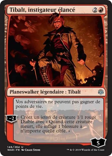 Tibalt, instigateur élancé, carte Magic WAR 146 — extension La guerre des Planeswalkers
