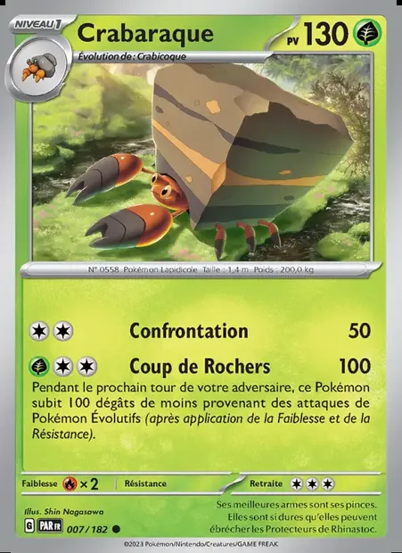 Crabaraque, carte Pokémon PAR 007 — extension Faille Paradoxe
