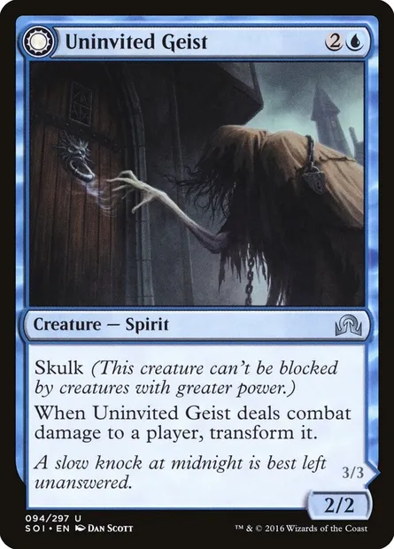 Uninvited Geist // Unimpeded Trespasser, Magic card SOI 94 — Shadows over Innistrad set