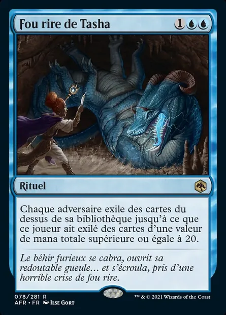 Fou rire de Tasha, carte Magic AFR 78 — extension Forgotten Realms: Aventures dans les Royaumes Oubliés