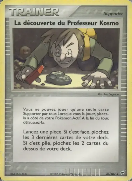 La découverte du Professeur Kosmo, carte Pokémon DX 90 — extension EX Deoxys