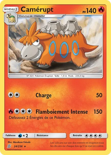 Camérupt, carte Pokémon UNM 24 — extension Harmonie des Esprits