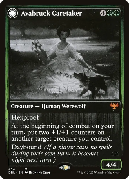 Avabruck Caretaker // Hollowhenge Huntmaster, Magic card DBL 454 — Innistrad: Double Feature set