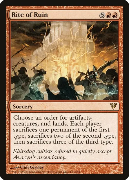 Rite of Ruin, Magic card AVR 153 — Avacyn Restored set