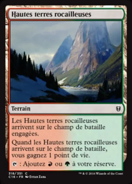 Hautes terres rocailleuses, carte Magic C16 318 — extension Commander 2016