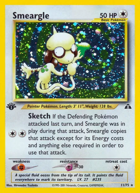 Smeargle, Pokémon card ND 11 — Neo Discovery set