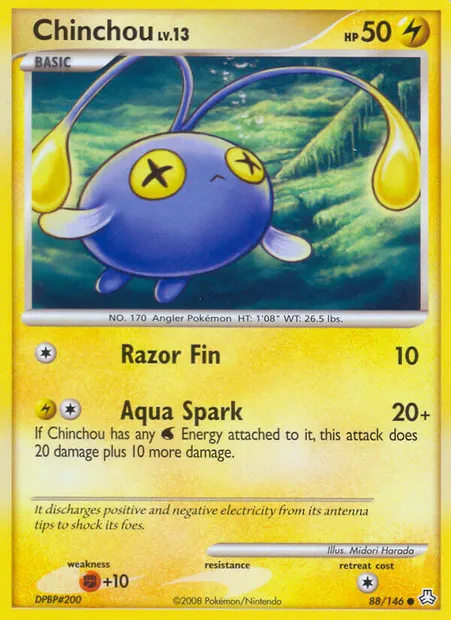 Chinchou, Pokémon card LA 88 — Legends Awakened set