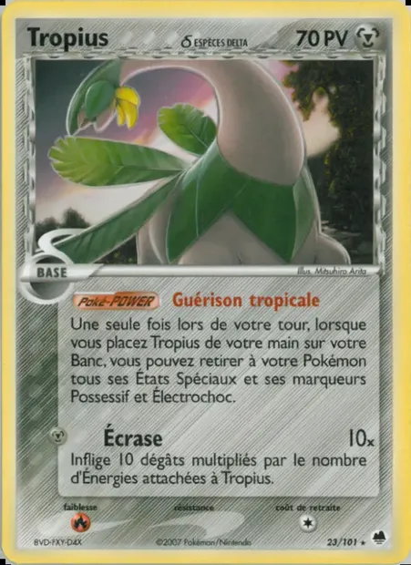 Tropius δ, carte Pokémon DF 23 — extension EX Île des Dragons