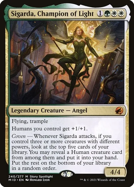 Sigarda, Champion of Light, Magic card MID 240 — Innistrad: Midnight Hunt set
