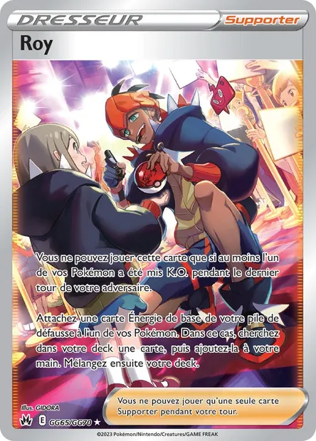 Roy, carte Pokémon CRZ GG65 — extension Zénith Suprême