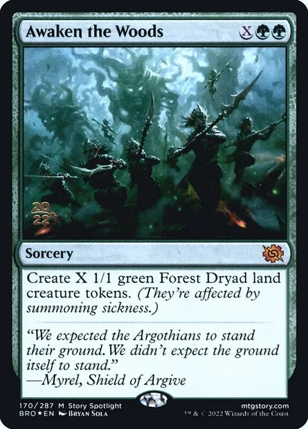 Éveil des bois, carte Magic PBRO 170s — extension The Brothers' War Promos