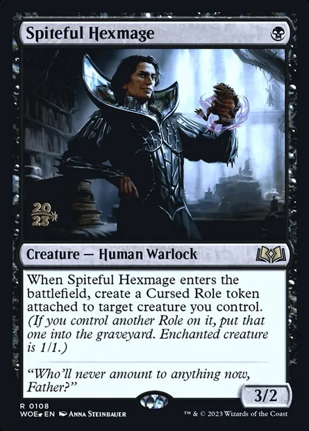 Spiteful Hexmage, Magic card PWOE 108s — Wilds of Eldraine Promos set